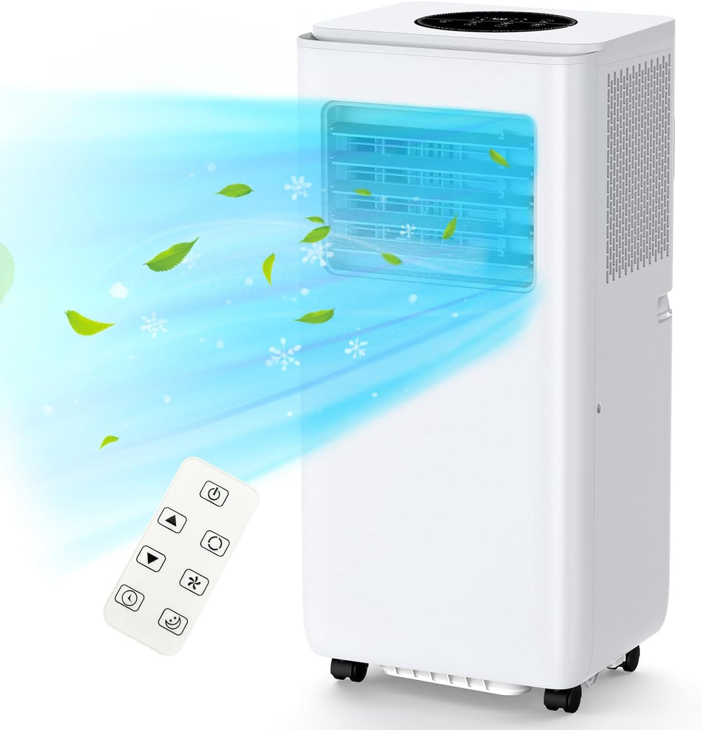 8,000 BTU Portable Air Conditioner with Dehumidifier and Fan Modes, White O6977