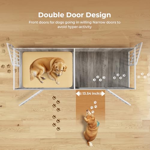 63 Inch Wooden Dog Cage with Divider S4391