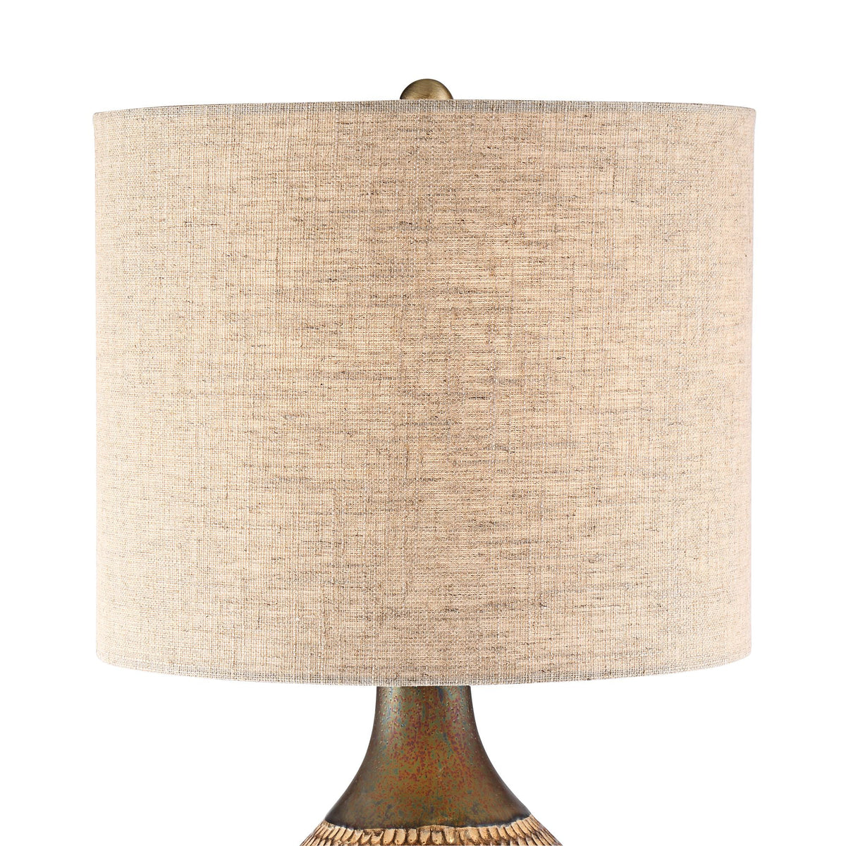 21" High Brown Wood Ceramic Table Lamp H89615