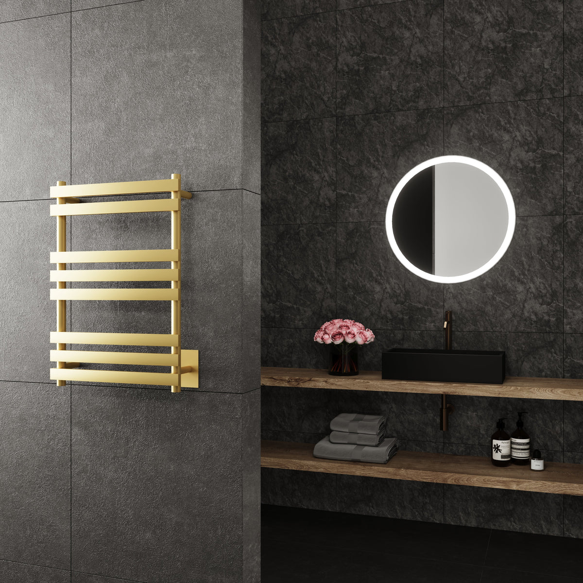 Wall Mounted Electric Towel Warmer in Gold P177
