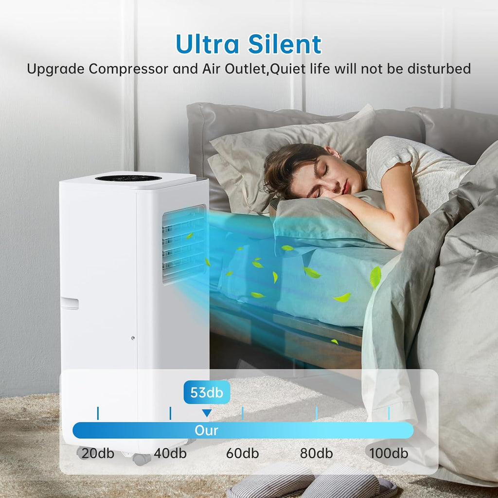 8,000 BTU Portable Air Conditioner with Dehumidifier and Fan Modes, White O6977