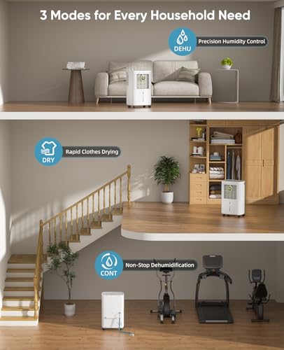 34 Pint Dehumidifier with Drain Hose, White V7143