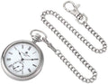 Stainless Steel Open Face Pocket Watch V193