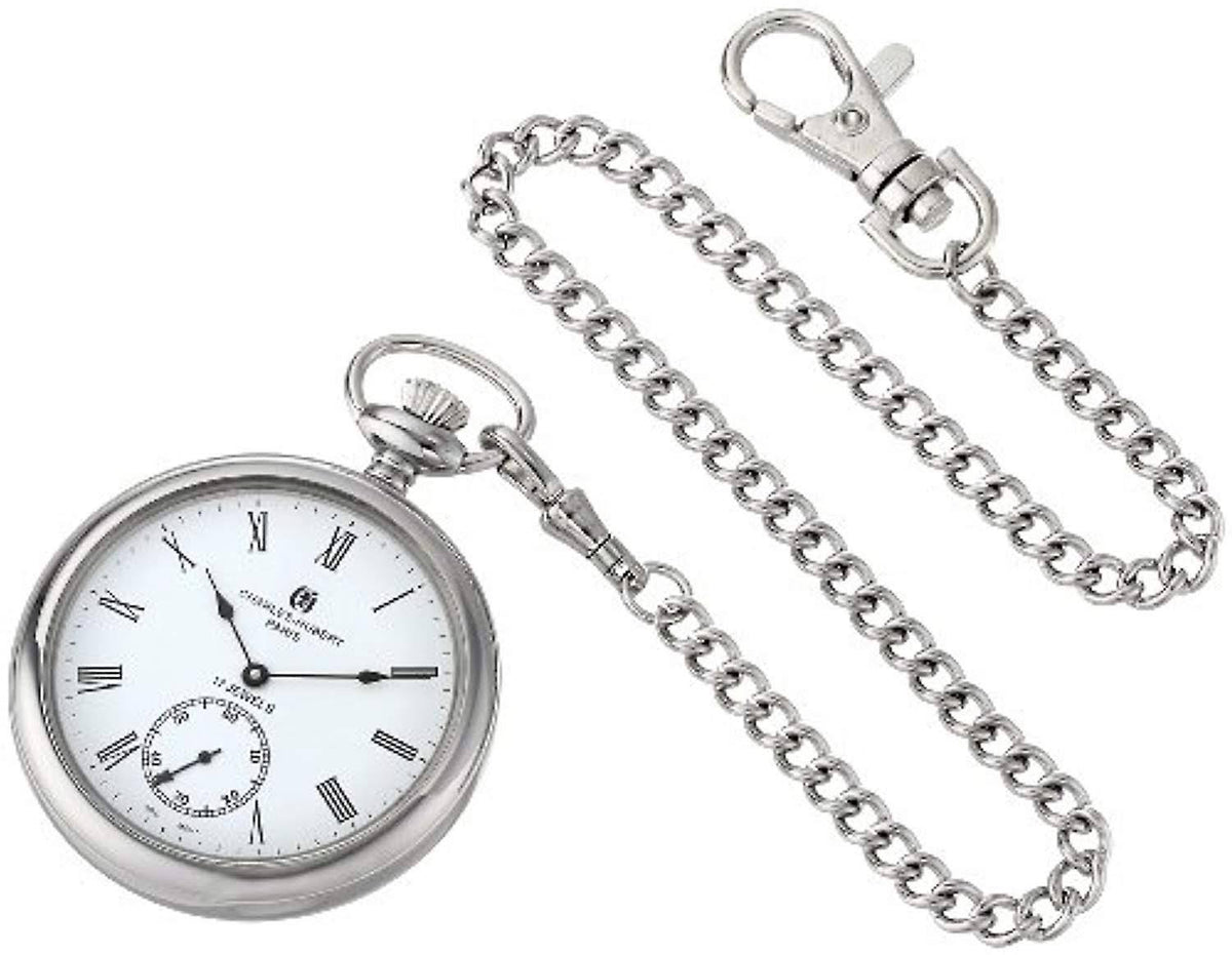 Stainless Steel Open Face Pocket Watch V193