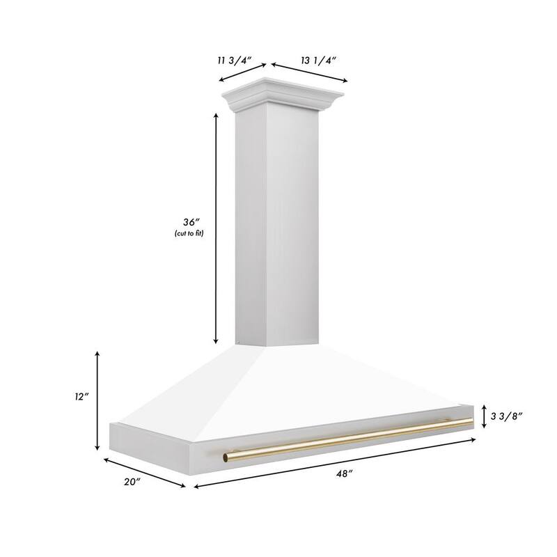 48 in. 400 CFM Ducted Wall Mount Range Hood in Stainless Steel L297992