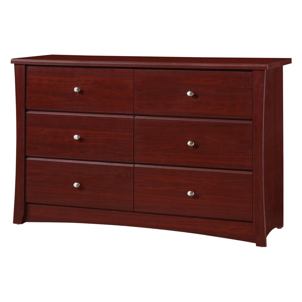 White 6 Drawer Double Dresser V7544