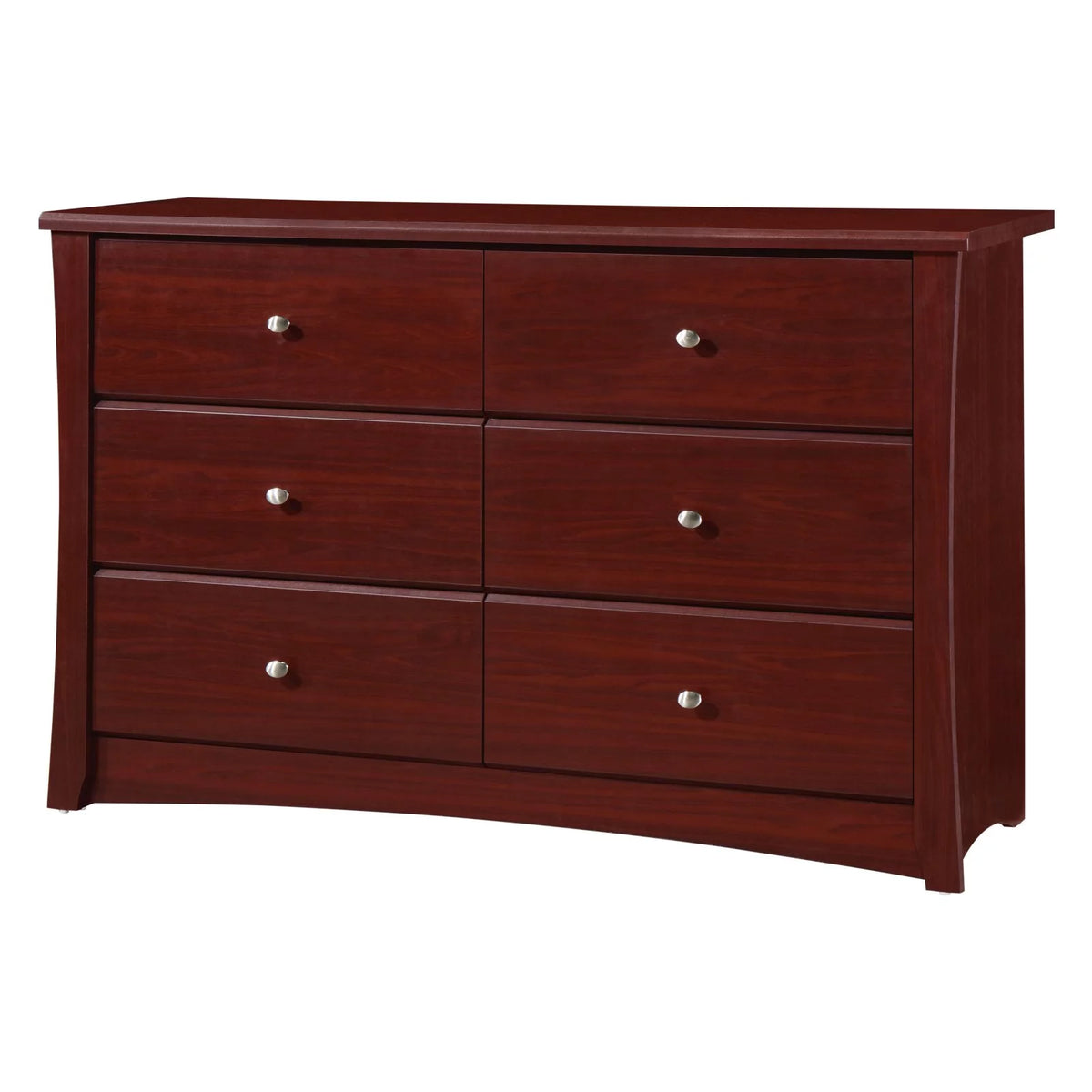 White 6 Drawer Double Dresser V7544
