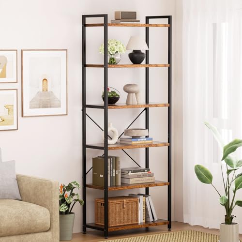 6 Tier Wood Bookcase Q142