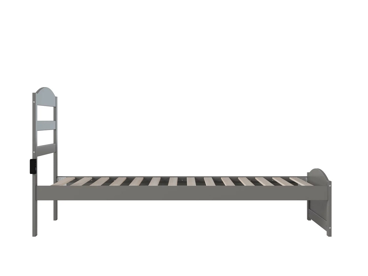14" Twin XL Grey Wood Platform Bed Frame with Headboard and Footboard Z672