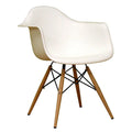 White Plastic and Beech Wood Armchair K485