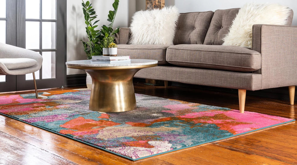 Gray Blue 9' x 12' Abstract Contemporary Rug X11073