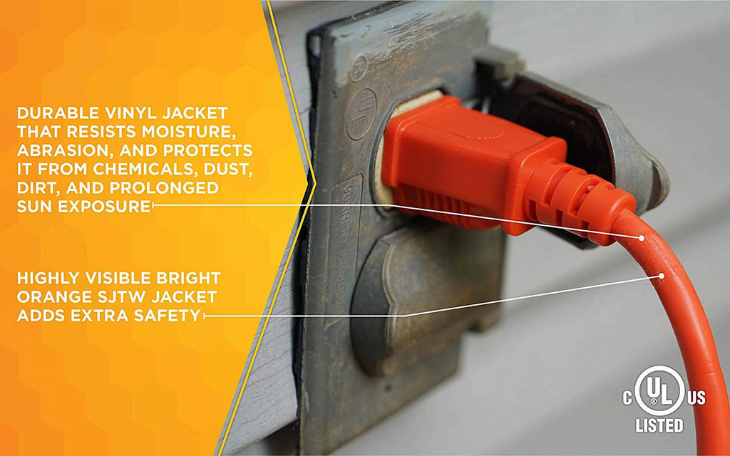 16 Gauge 100' Orange SJTW Extension Cord H2099