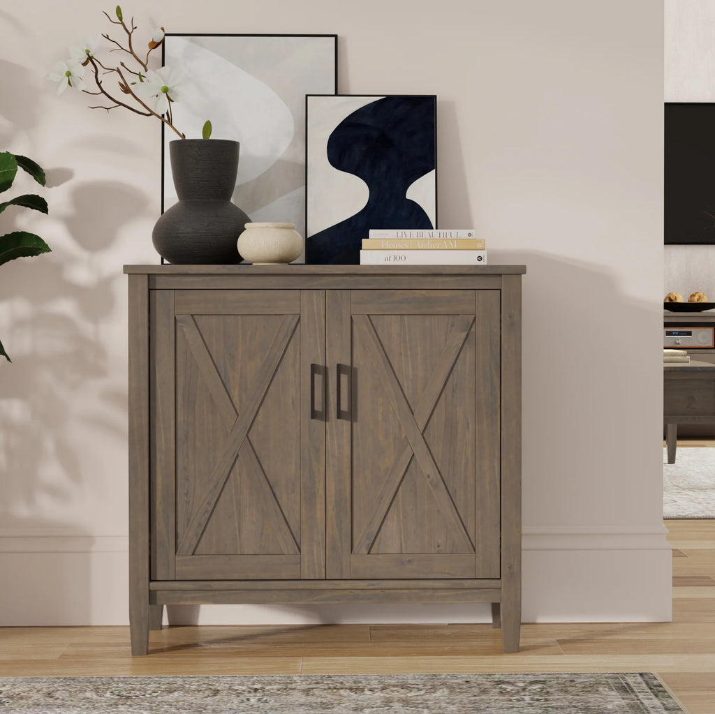 Smoky Brown Solid Wood 32 inch Low Storage Cabinet Y792111