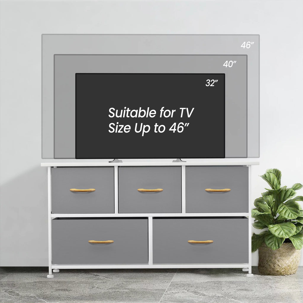 5 Drawer Dresser with Wooden Handle D124