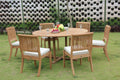 7 Pc Teak Dining Set with 60" Round Table and 6 Chairs H233994