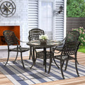 5 Piece All-Weather Cast Aluminum Patio Dining Set with Umbrella Hole V5124