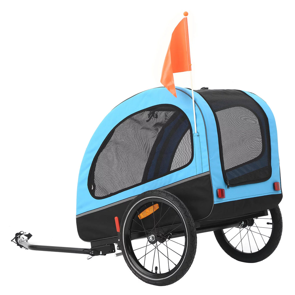 Foldable Dog Bike Trailer with Rear Entrance for Small and Medium Pets Under 88 lbs, Green N55037