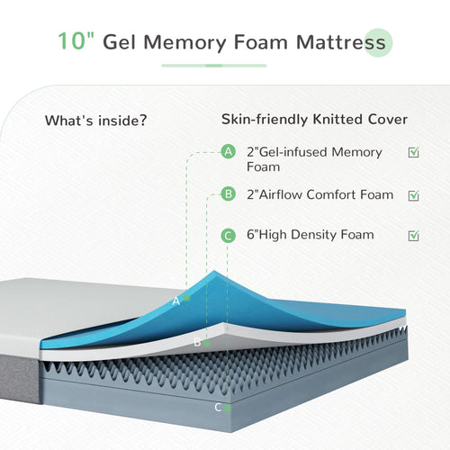 10 inch Cooling Gel Memory Foam Queen Mattress E863