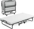 Twin Size Folding Bed with 4 Mattress and Metal Frame W41242