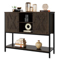 Dark Brown Console Cabinet with Doors and Shelves K9456