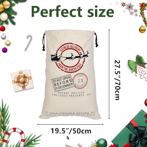 6 Pack Cotton Canvas Gift Bags With Drawstrings H38835
